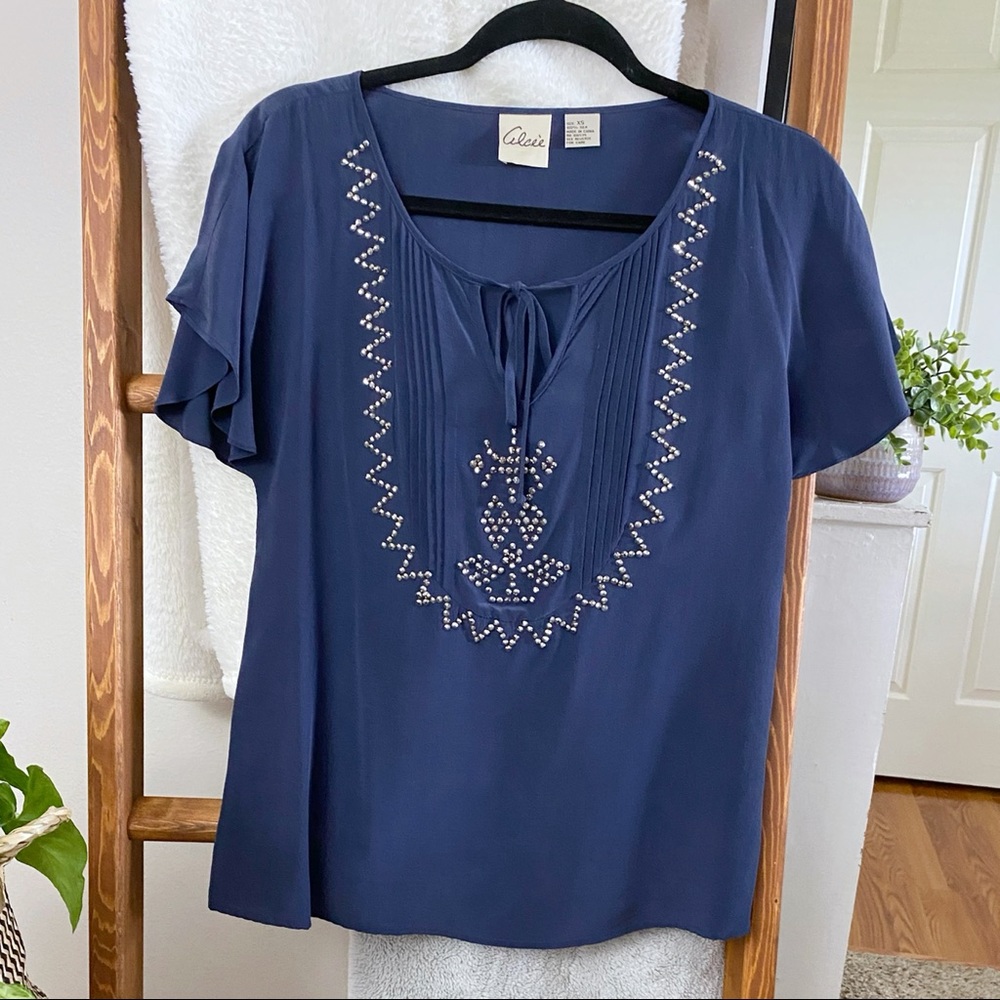Alcee / Silk Embellished Blouse